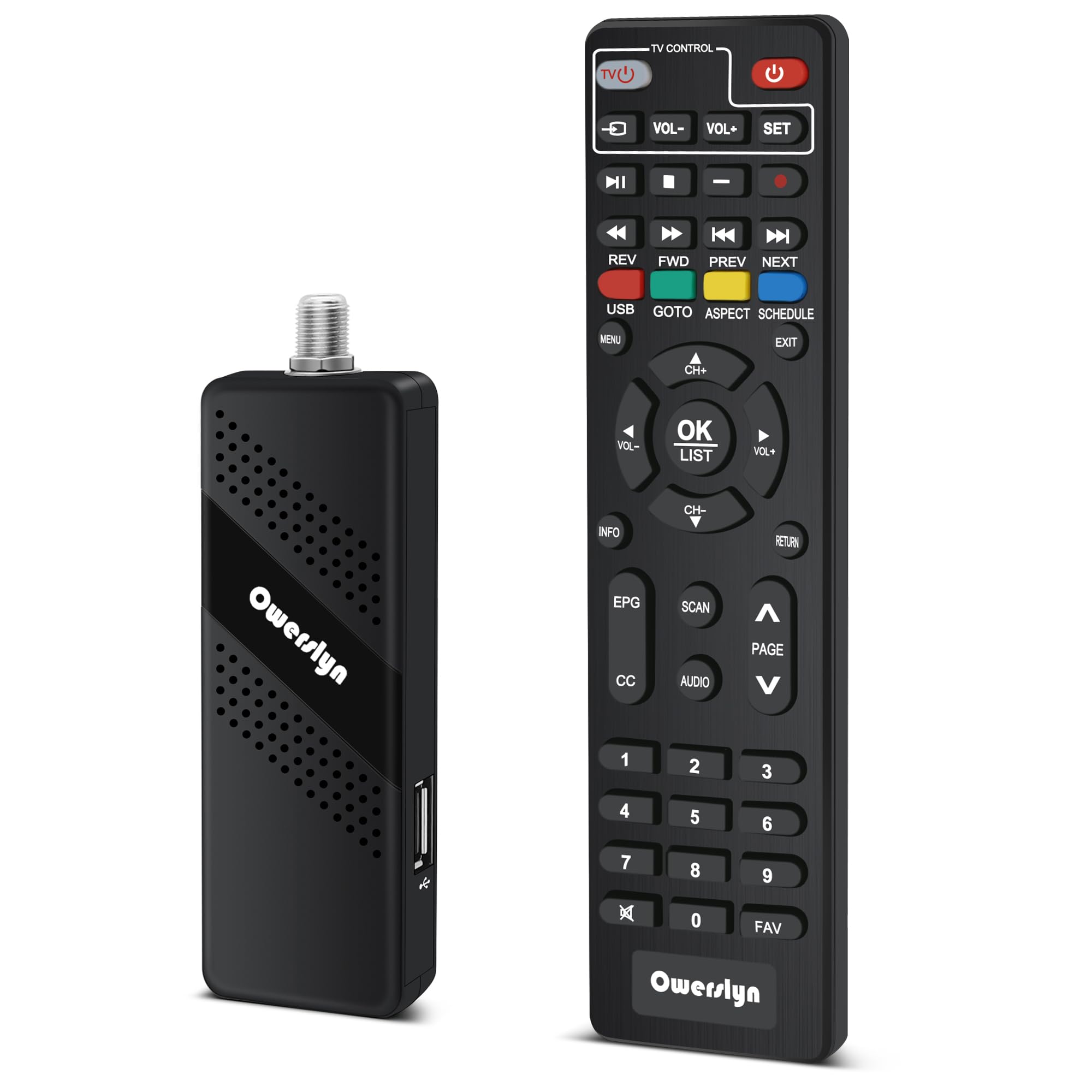 2024 Version Digital Converter Box For Tv, Owerslyn Invisible Nano Atsc Tuner Tv Stick, Tv Recording&Playback, Usb Media Player,